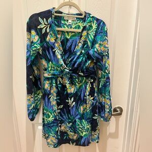 Lilly Pulitzer Blue and Green Patterned Dress